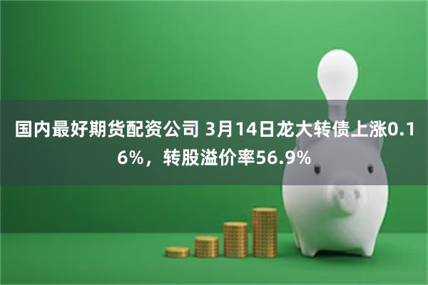 国内最好期货配资公司 3月14日龙大转债上涨0.16%，转股溢价率56.9%